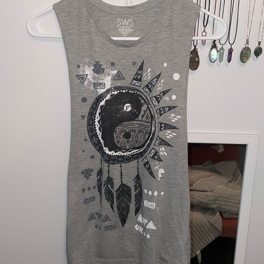 Ying Yang grey tank top